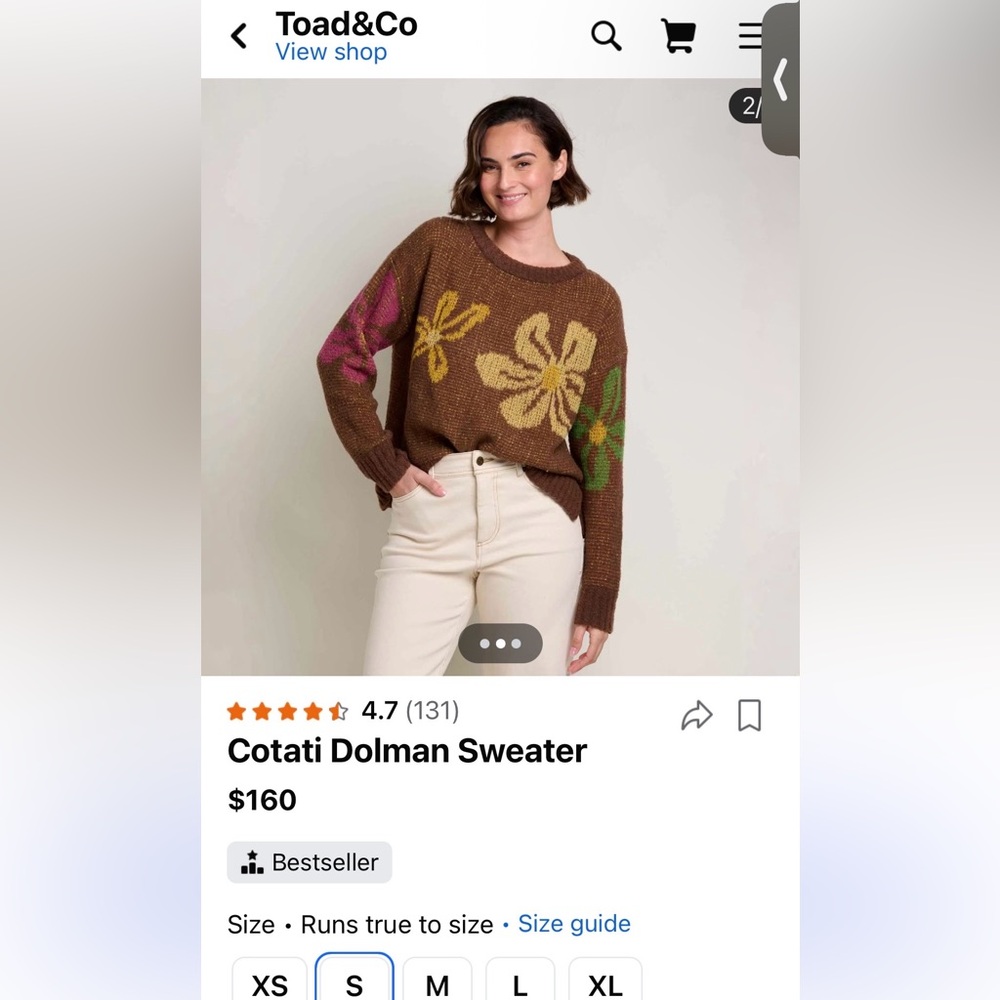 Toad&Co Brown & Orange Women’s Sweater - Picture 5 of 5